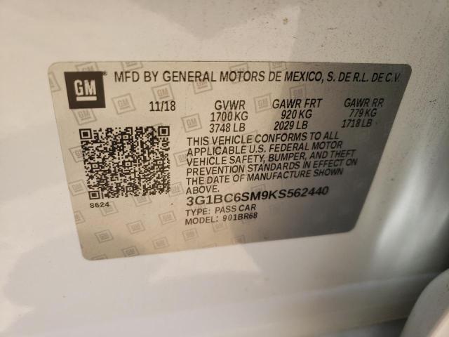 Photo 11 VIN: 3G1BC6SM9KS562440 - CHEVROLET CRUZE 