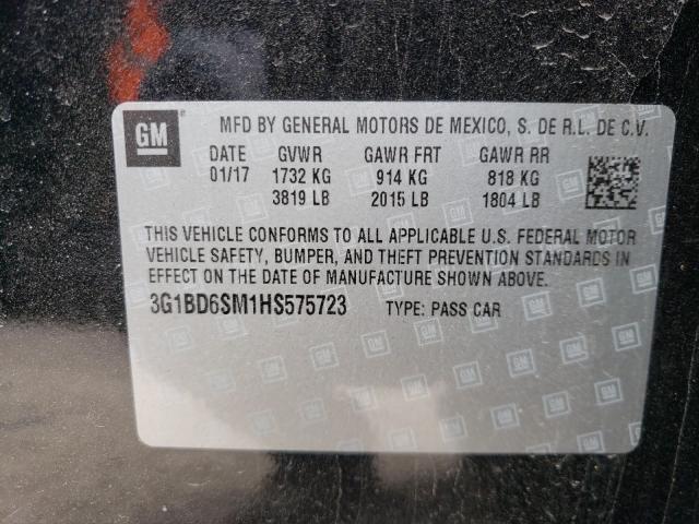 Photo 9 VIN: 3G1BD6SM1HS575723 - CHEVROLET CRUZE LT 