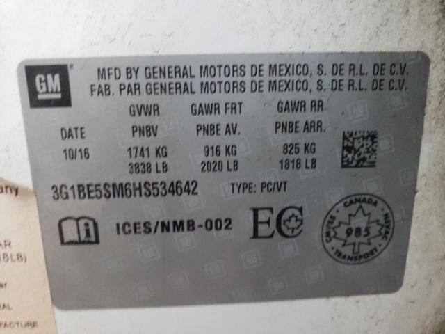 Photo 11 VIN: 3G1BE5SM6HS534642 - CHEVROLET CRUZE LT 