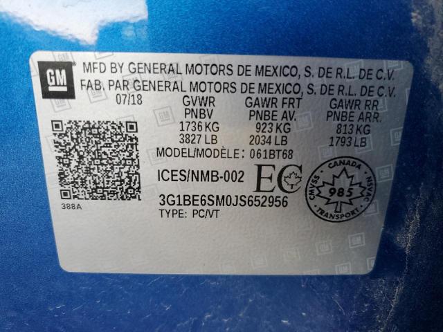 Photo 11 VIN: 3G1BE6SM0JS652956 - CHEVROLET CRUZE LT 