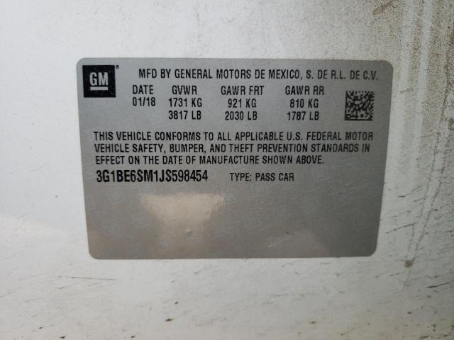 Photo 11 VIN: 3G1BE6SM1JS598454 - CHEVROLET CRUZE LT 