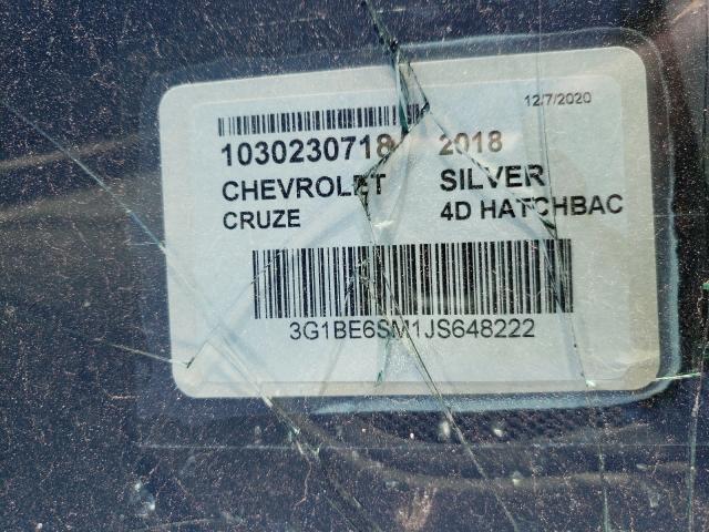 Photo 9 VIN: 3G1BE6SM1JS648222 - CHEVROLET CRUZE LT 