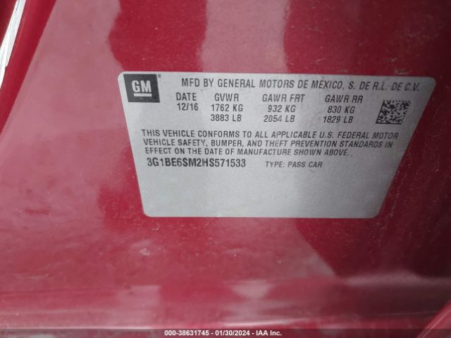 Photo 8 VIN: 3G1BE6SM2HS571533 - CHEVROLET CRUZE 