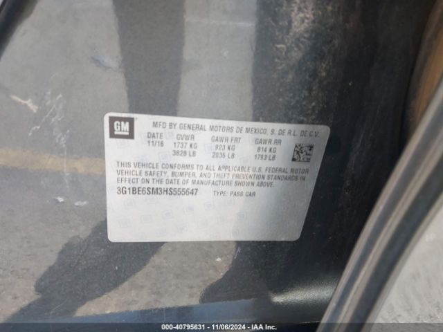 Photo 8 VIN: 3G1BE6SM3HS555647 - CHEVROLET CRUZE 