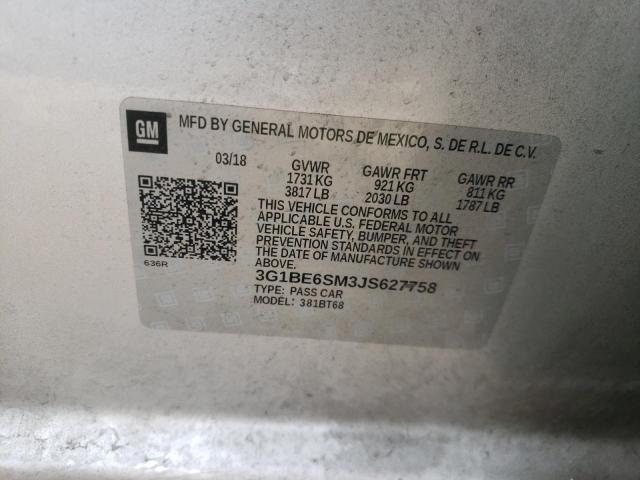 Photo 11 VIN: 3G1BE6SM3JS627758 - CHEVROLET CRUZE 