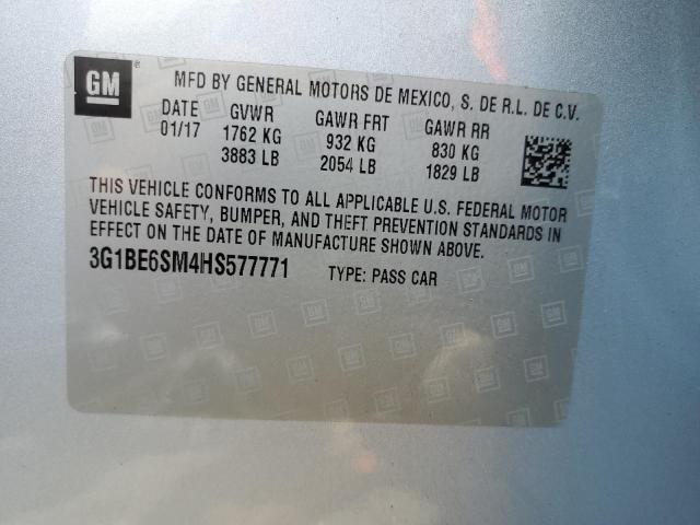 Photo 11 VIN: 3G1BE6SM4HS577771 - CHEVROLET CRUZE 