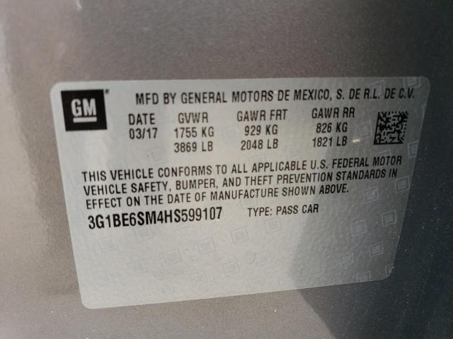 Photo 11 VIN: 3G1BE6SM4HS599107 - CHEVROLET CRUZE LT 