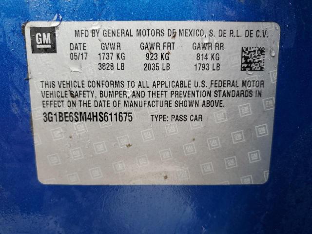 Photo 11 VIN: 3G1BE6SM4HS611675 - CHEVROLET CRUZE 