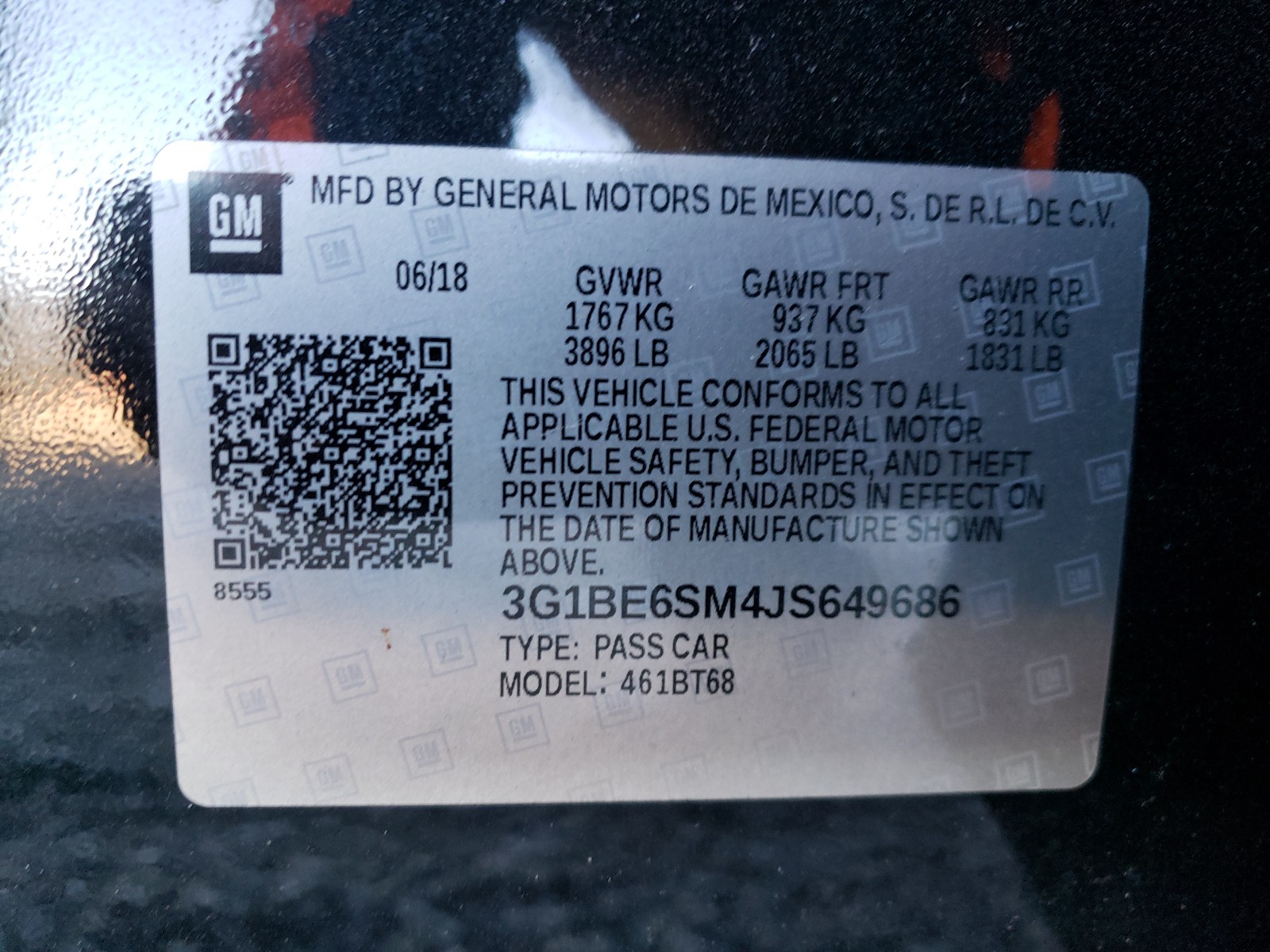 Photo 9 VIN: 3G1BE6SM4JS649686 - CHEVROLET CRUZE LT 