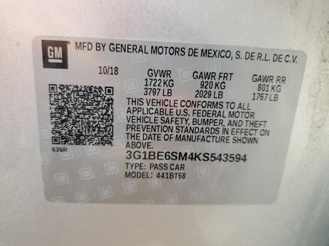 Photo 12 VIN: 3G1BE6SM4KS543594 - CHEVROLET CRUZE LT 