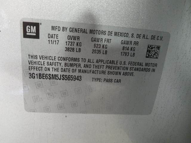 Photo 9 VIN: 3G1BE6SM5JS565943 - CHEVROLET CRUZE 