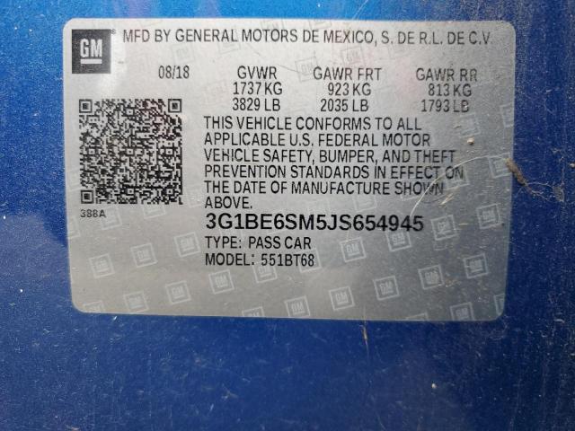 Photo 12 VIN: 3G1BE6SM5JS654945 - CHEVROLET CRUZE 