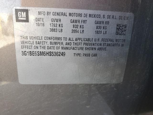 Photo 11 VIN: 3G1BE6SM6HS536249 - CHEVROLET CRUZE LT 