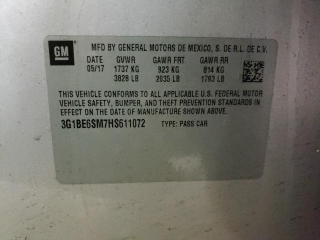 Photo 9 VIN: 3G1BE6SM7HS611072 - CHEVROLET CRUZE LT 