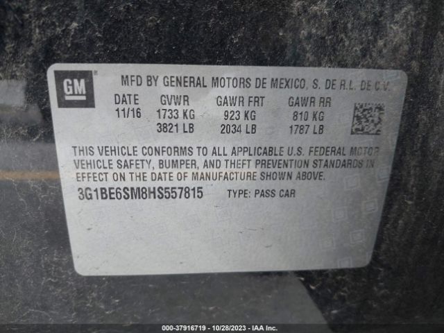 Photo 8 VIN: 3G1BE6SM8HS557815 - CHEVROLET CRUZE 