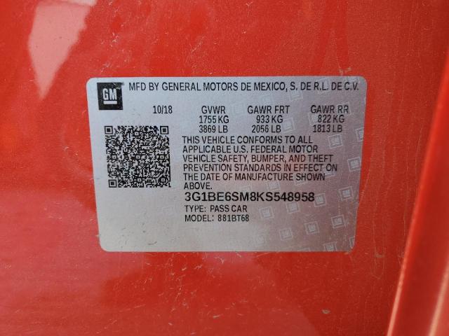 Photo 11 VIN: 3G1BE6SM8KS548958 - CHEVROLET CRUZE 