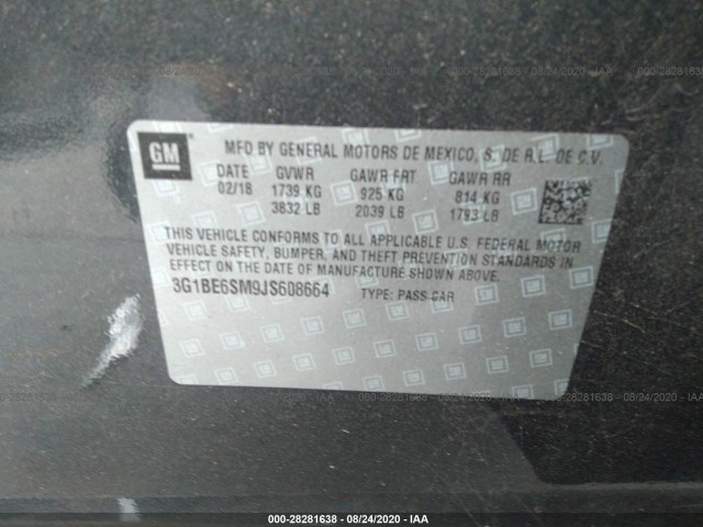 Photo 8 VIN: 3G1BE6SM9JS608664 - CHEVROLET CRUZE 