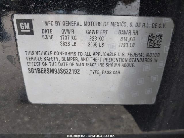 Photo 8 VIN: 3G1BE6SM9JS622192 - CHEVROLET CRUZE 