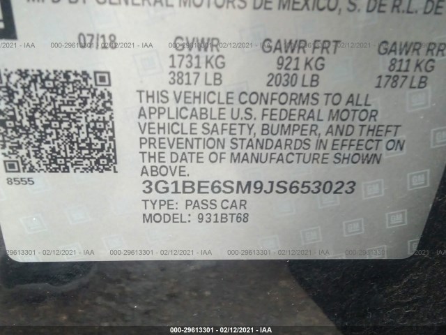 Photo 8 VIN: 3G1BE6SM9JS653023 - CHEVROLET CRUZE 