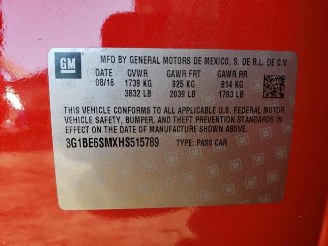 Photo 12 VIN: 3G1BE6SMXHS515789 - CHEVROLET CRUZE 