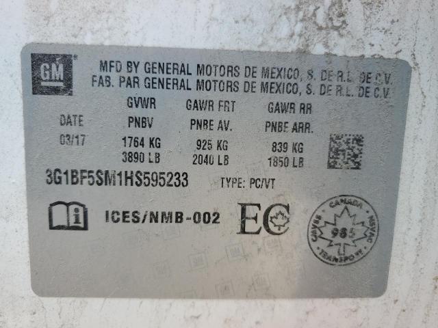 Photo 12 VIN: 3G1BF5SM1HS595233 - CHEVROLET CRUZE PREM 