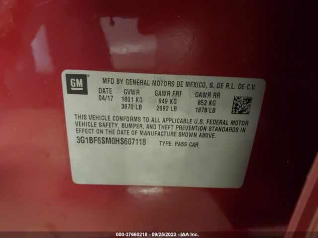 Photo 8 VIN: 3G1BF6SM0HS607118 - CHEVROLET CRUZE 