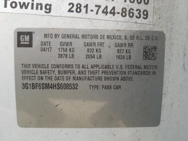 Photo 9 VIN: 3G1BF6SM4HS608532 - CHEVROLET CRUZE PREM 