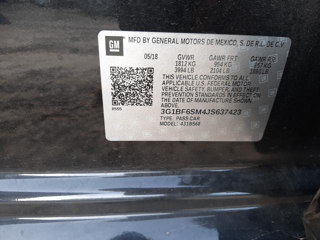 Photo 9 VIN: 3G1BF6SM4JS637423 - CHEVROLET CRUZE PREM 