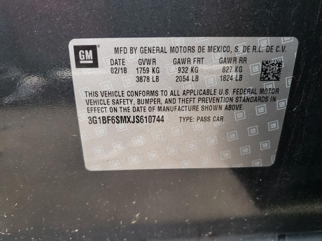 Photo 9 VIN: 3G1BF6SMXJS610744 - CHEVROLET CRUZE PREM 