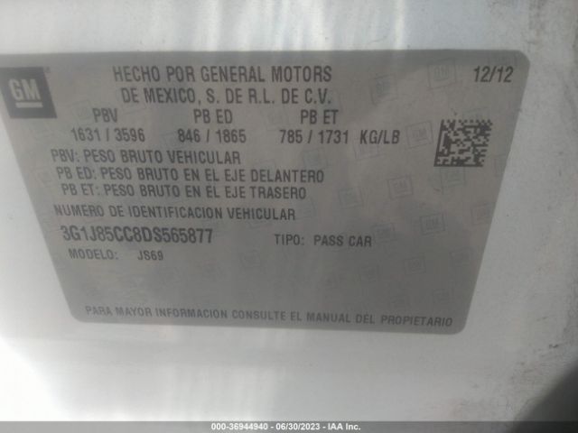 Photo 8 VIN: 3G1J85CC8DS565877 - CHEVROLET SONIC 