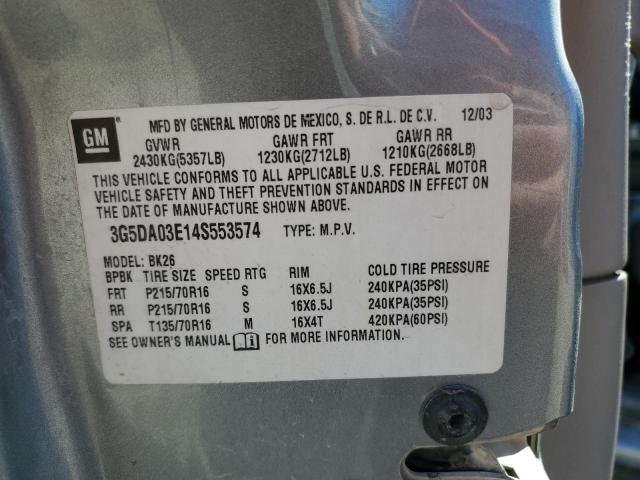 Photo 12 VIN: 3G5DA03E14S553574 - BUICK RENDEZVOUS 