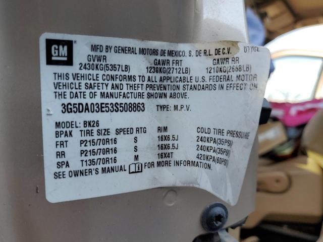 Photo 12 VIN: 3G5DA03E53S508863 - BUICK RENDEZVOUS 