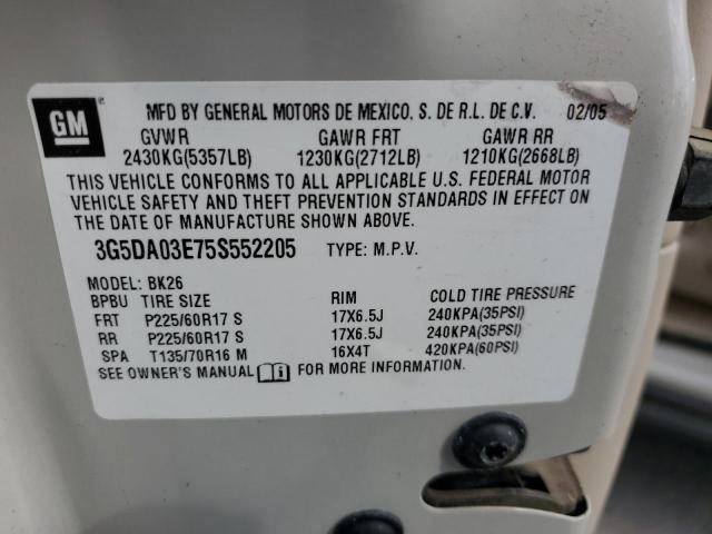 Photo 12 VIN: 3G5DA03E75S552205 - BUICK RENDEZVOUS 