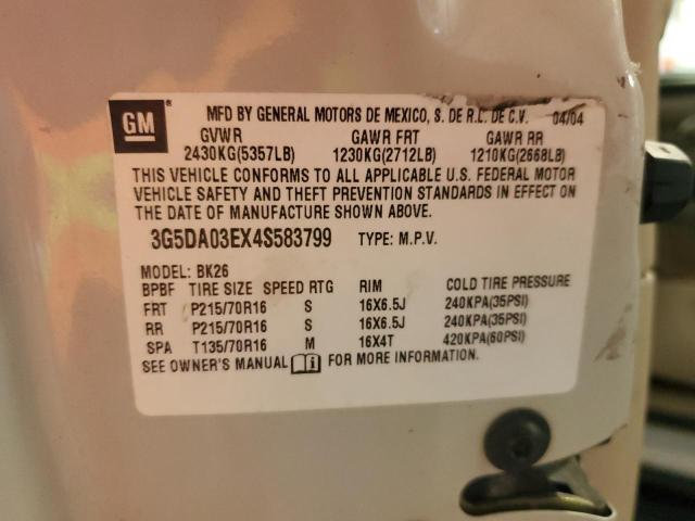 Photo 12 VIN: 3G5DA03EX4S583799 - BUICK RENDEZVOUS 