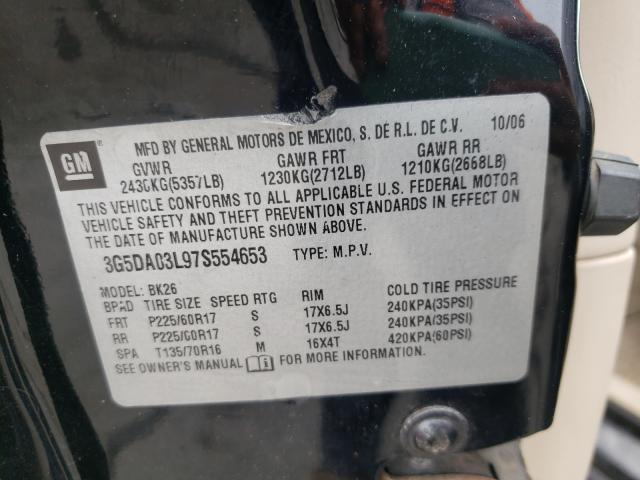 Photo 9 VIN: 3G5DA03L97S554653 - BUICK RENDEZVOUS 