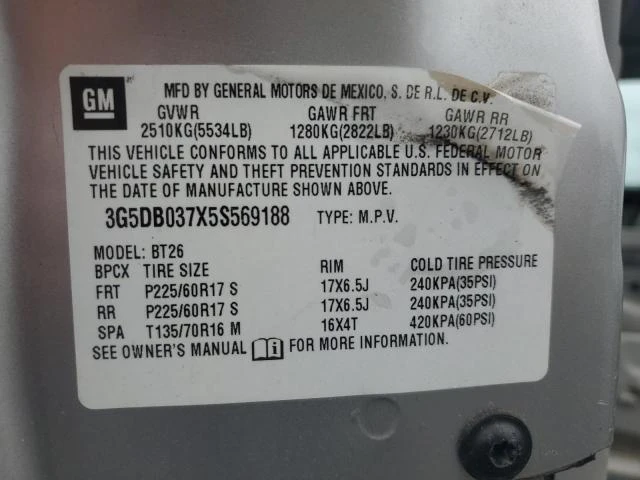 Photo 12 VIN: 3G5DB037X5S569188 - BUICK RENDEZVOUS 