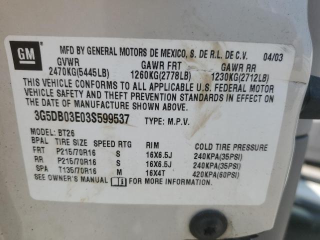 Photo 12 VIN: 3G5DB03E03S599537 - BUICK RENDEZVOUS 