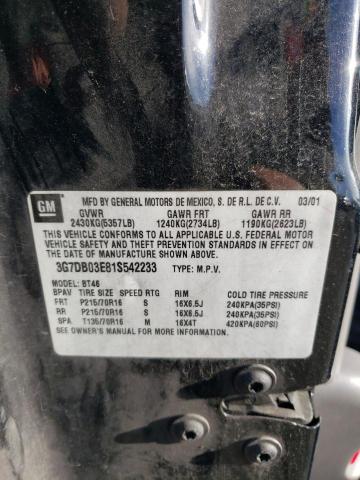 Photo 11 VIN: 3G7DB03E81S542233 - PONTIAC AZTEK 