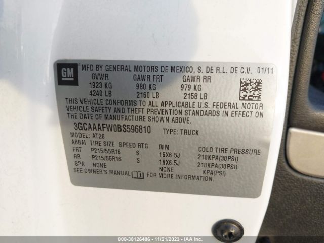 Photo 8 VIN: 3GCAAAFW0BS596810 - CHEVROLET HHR PANEL 