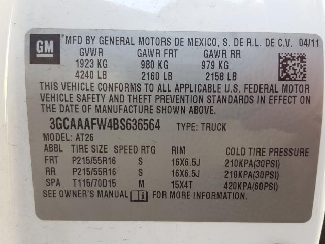 Photo 9 VIN: 3GCAAAFW4BS636564 - CHEVROLET HHR PANEL 