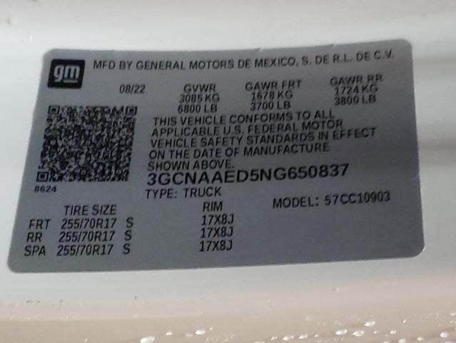 Photo 11 VIN: 3GCNAAED5NG650837 - CHEVROLET SILVERADO 