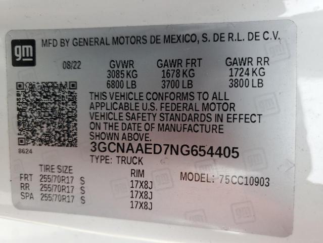 Photo 11 VIN: 3GCNAAED7NG654405 - CHEVROLET SILVERADO 