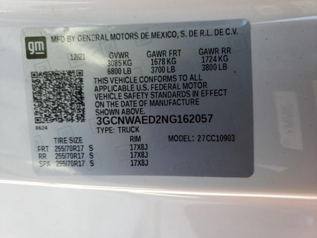 Photo 12 VIN: 3GCNWAED2NG162057 - CHEVROLET SILVERADO 