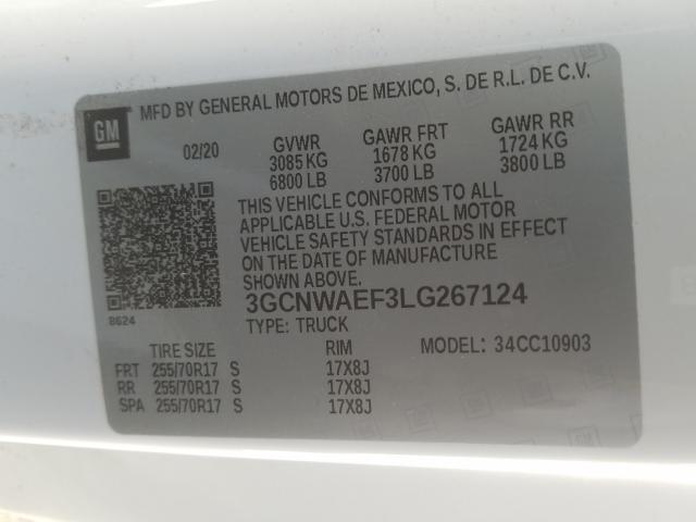 Photo 9 VIN: 3GCNWAEF3LG267124 - CHEVROLET SILVERADO 