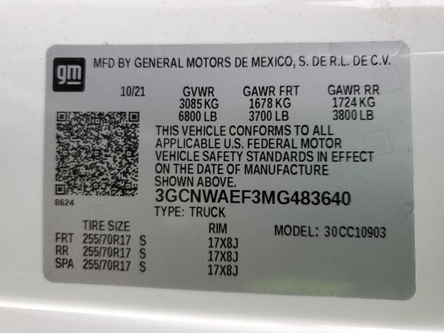 Photo 11 VIN: 3GCNWAEF3MG483640 - CHEVROLET SILVERADO 