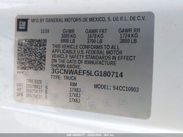 Photo 8 VIN: 3GCNWAEF5LG180714 - CHEVROLET SILVERADO 