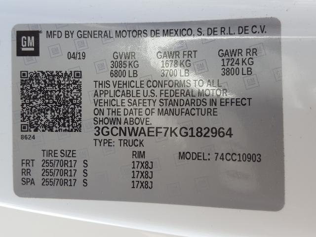 Photo 9 VIN: 3GCNWAEF7KG182964 - CHEVROLET SILVERADO 