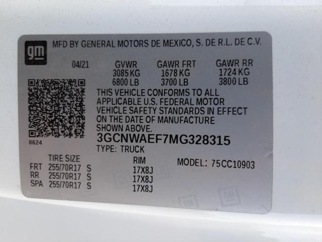 Photo 12 VIN: 3GCNWAEF7MG328315 - CHEVROLET SILVERADO 