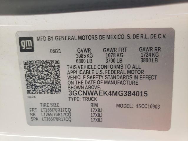 Photo 9 VIN: 3GCNWAEK4MG384015 - CHEVROLET SILVERADO 