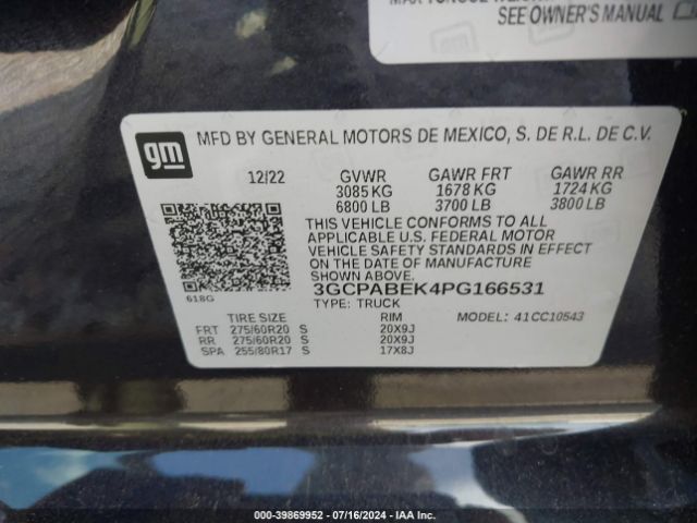 Photo 8 VIN: 3GCPABEK4PG166531 - CHEVROLET SILVERADO 